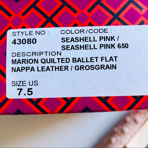 TORY BURCH PINK MARION FLATS SZ 7.5 - Picture 8 of 9